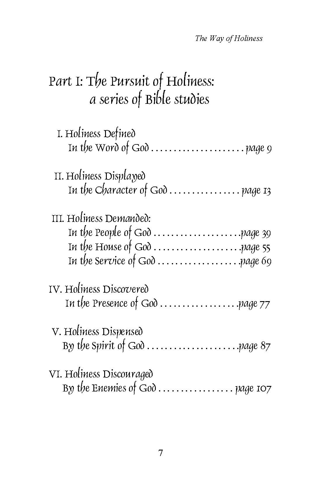 The Way of Holiness