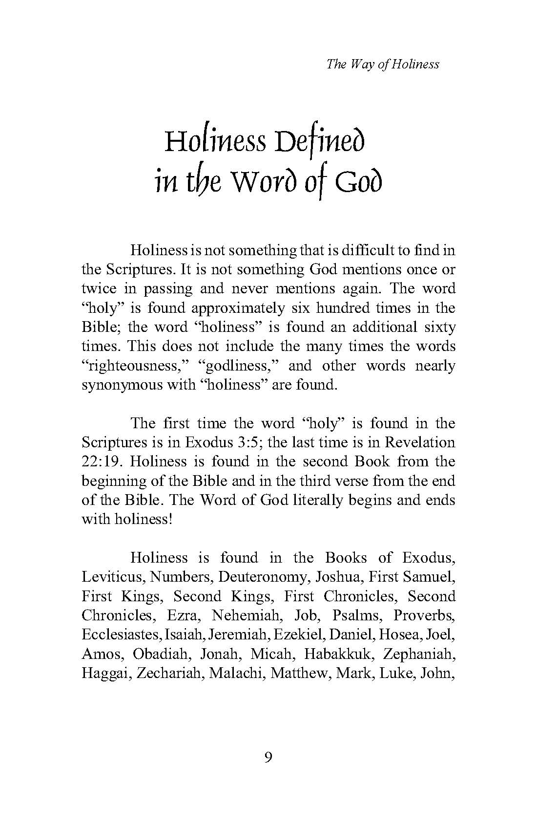 The Way of Holiness