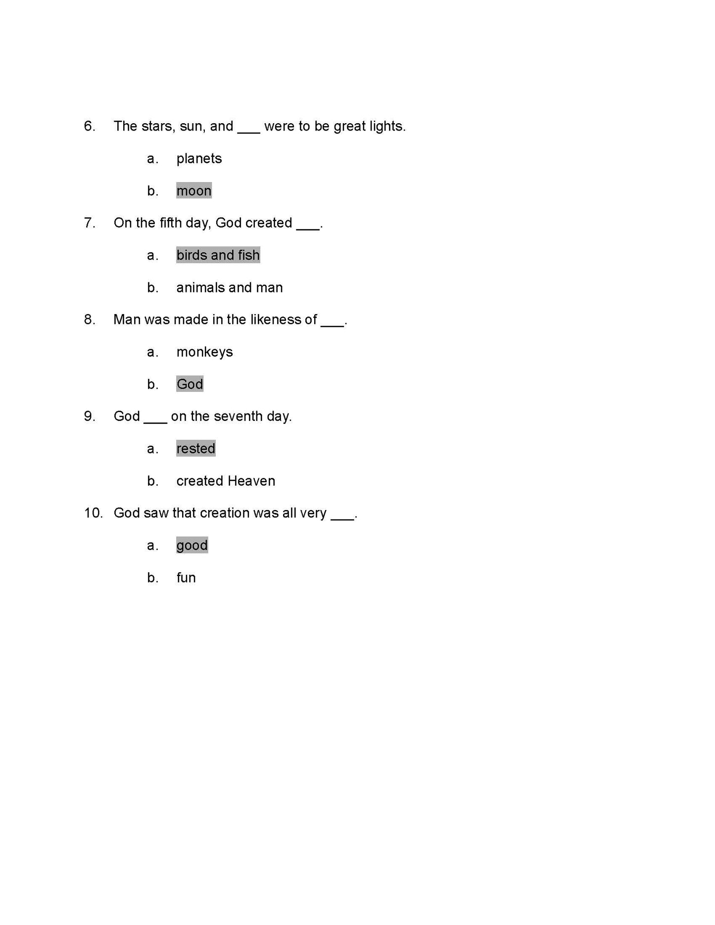 Bible Grade 01 - Old Testament Characters