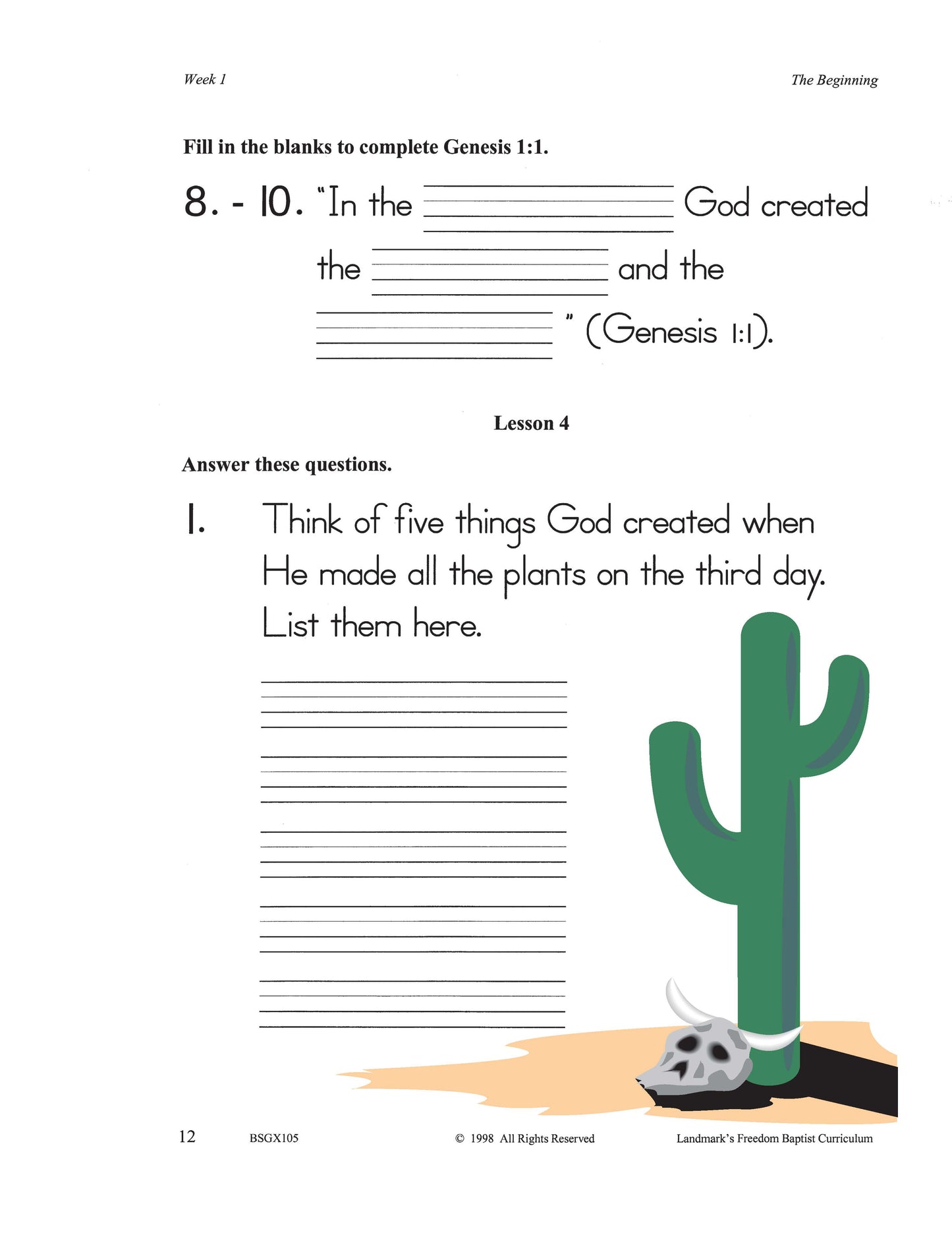 Bible Grade 01 - Old Testament Characters