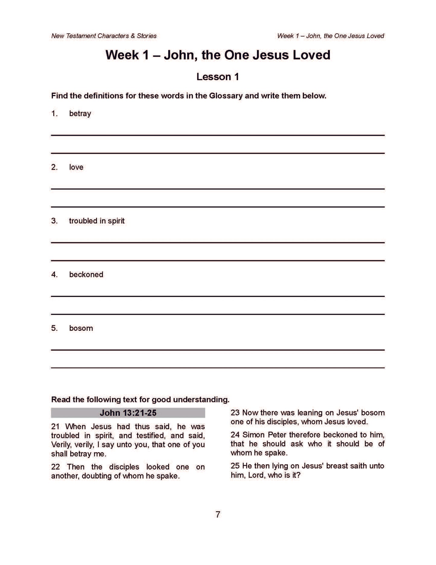 Bible Grade 03 - New Testament Characters