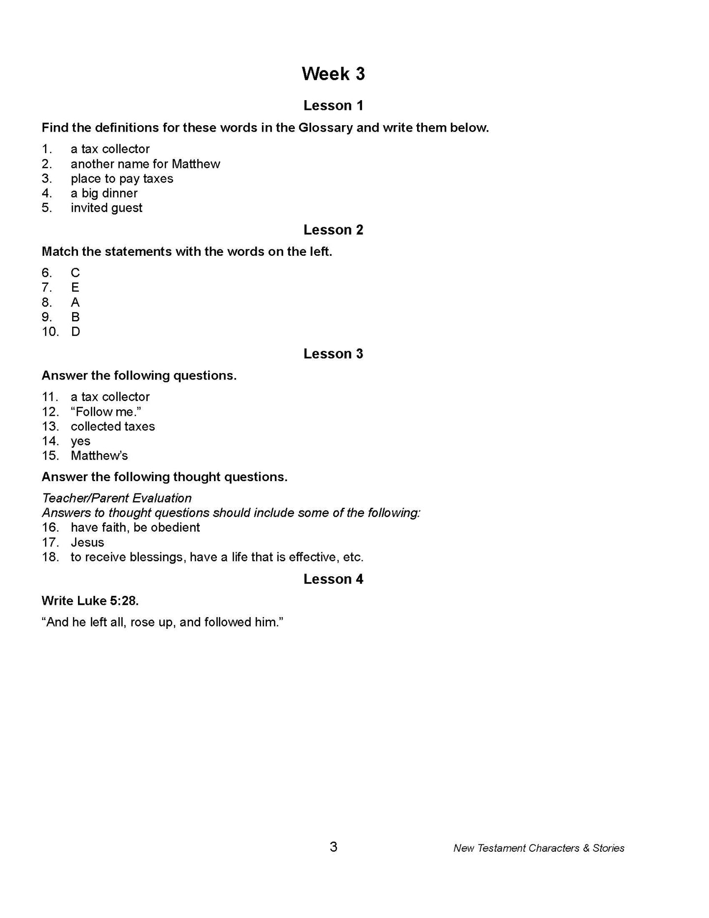 Bible Grade 03 - New Testament Characters