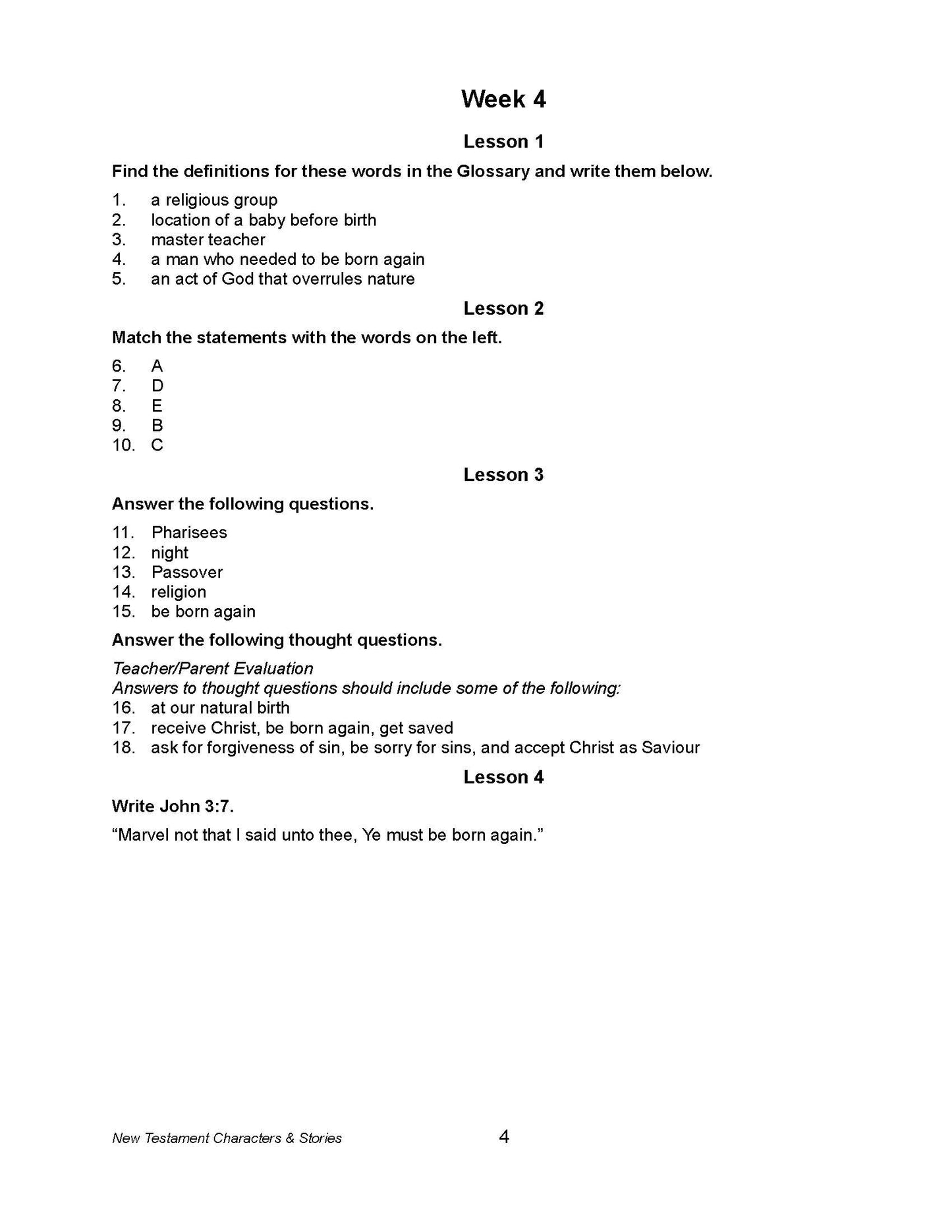 Bible Grade 03 - New Testament Characters