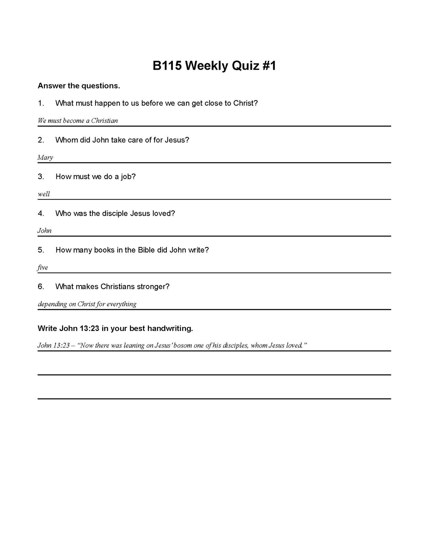 Bible Grade 03 - New Testament Characters