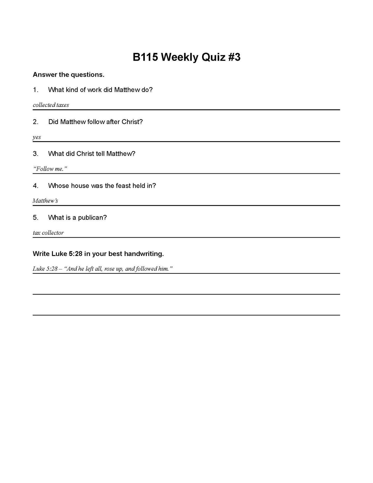 Bible Grade 03 - New Testament Characters
