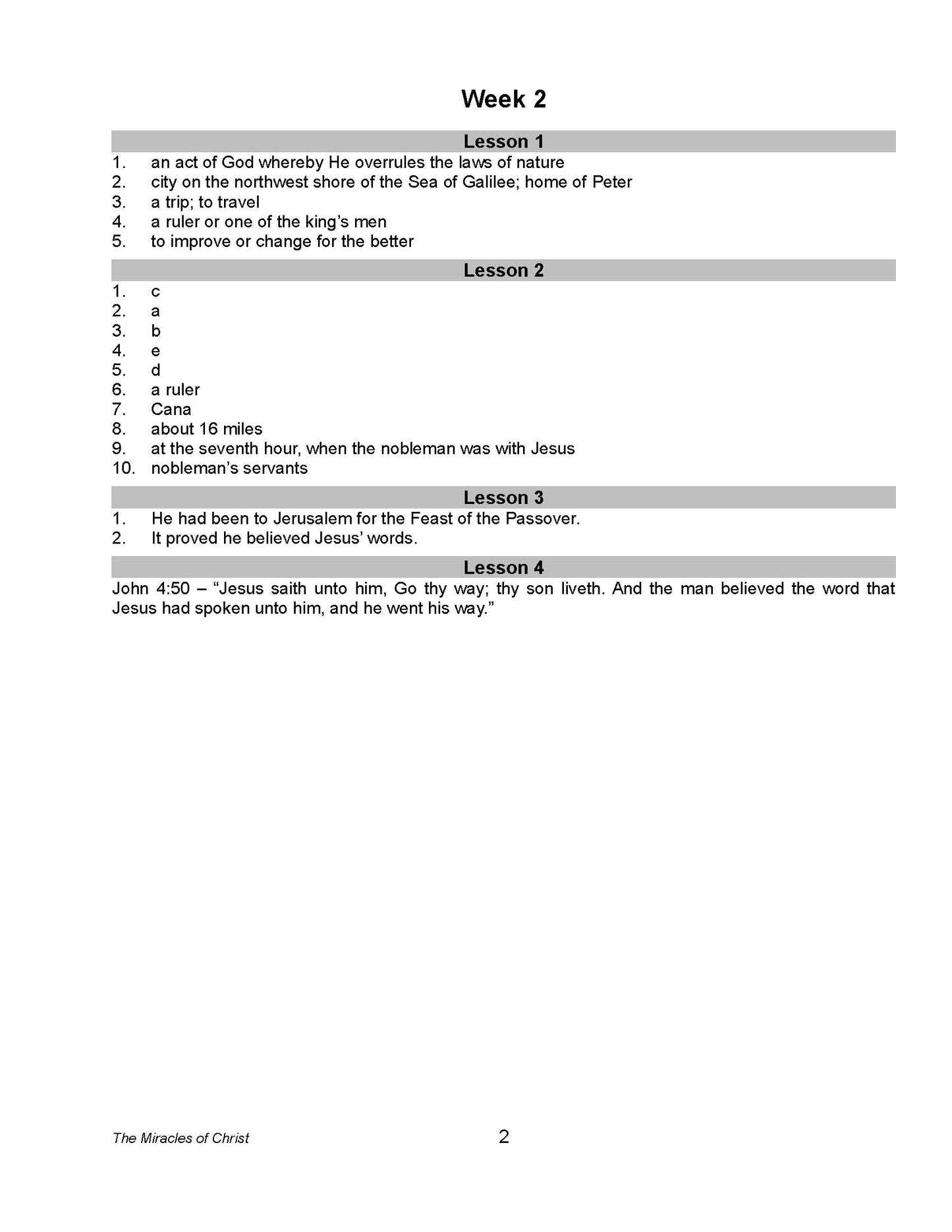 Bible Grade 04 - Miracles of Christ