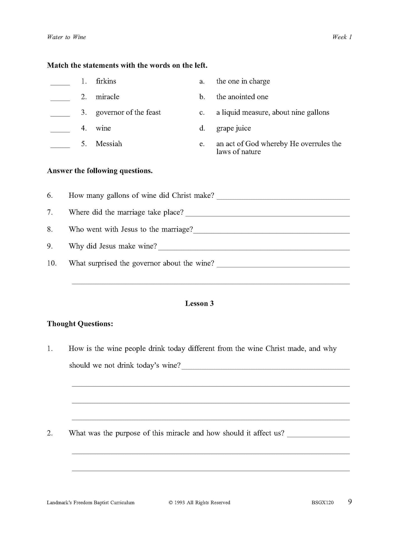 Bible Grade 04 - Miracles of Christ