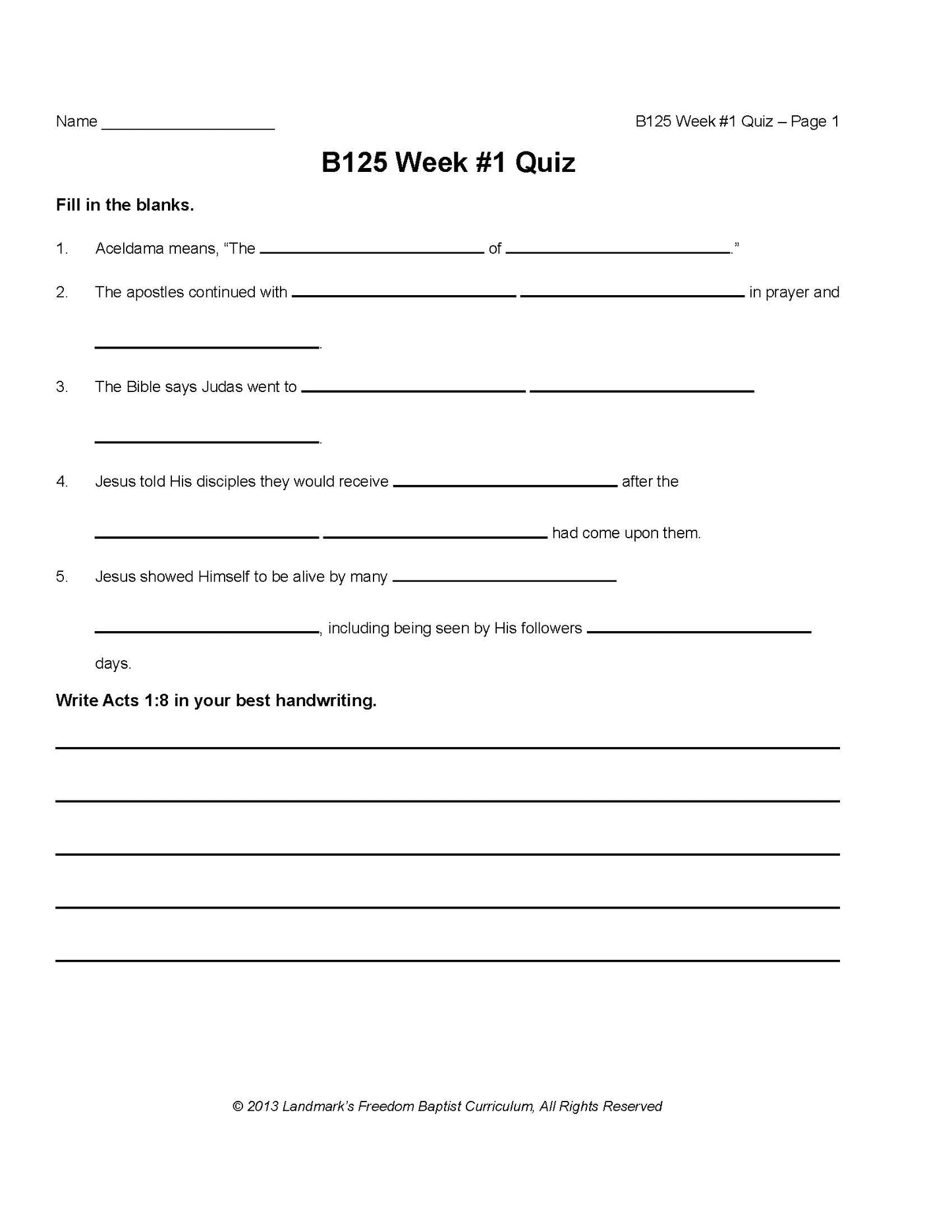 Bible Grade 05 - The Book of Acts
