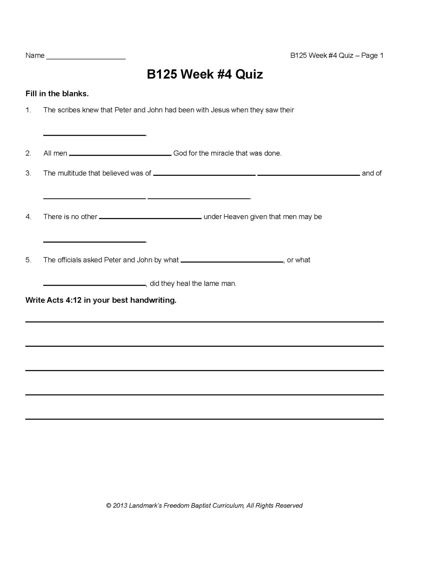 Bible Grade 05 - The Book of Acts
