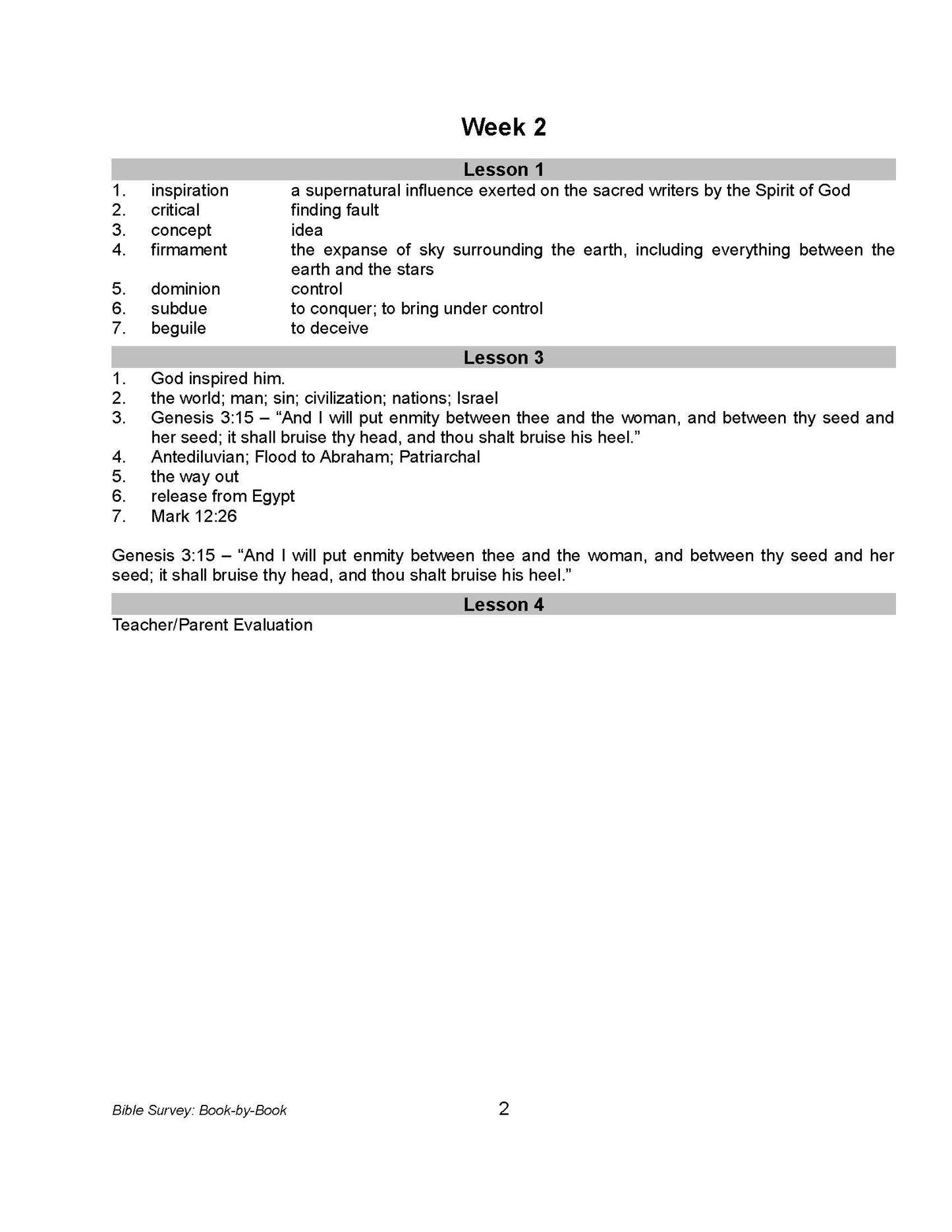 Bible Grade 06 - Bible Survey - Book by Book