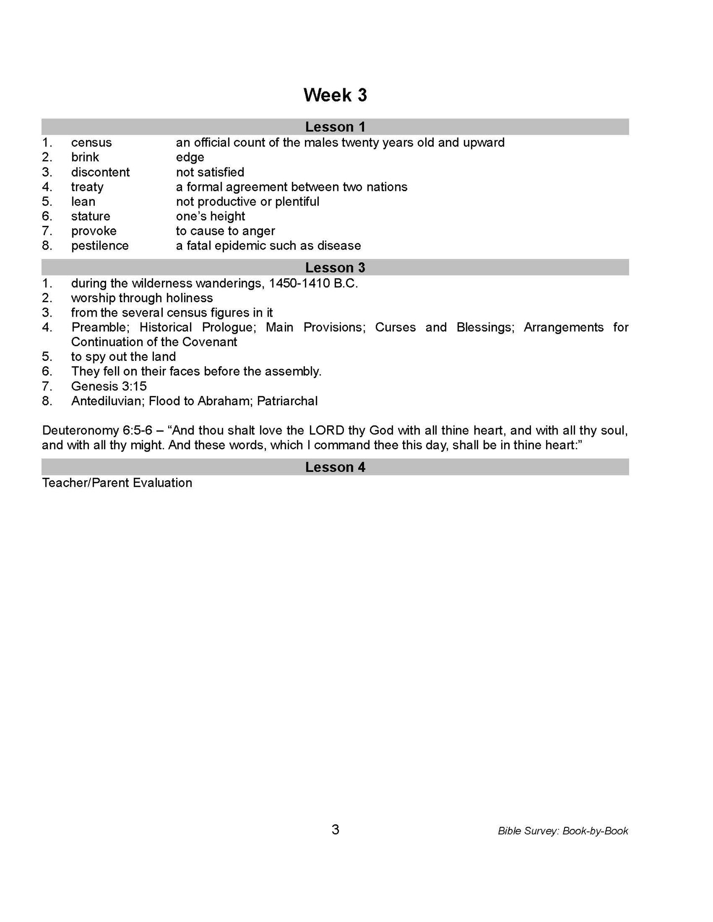 Bible Grade 06 - Bible Survey - Book by Book