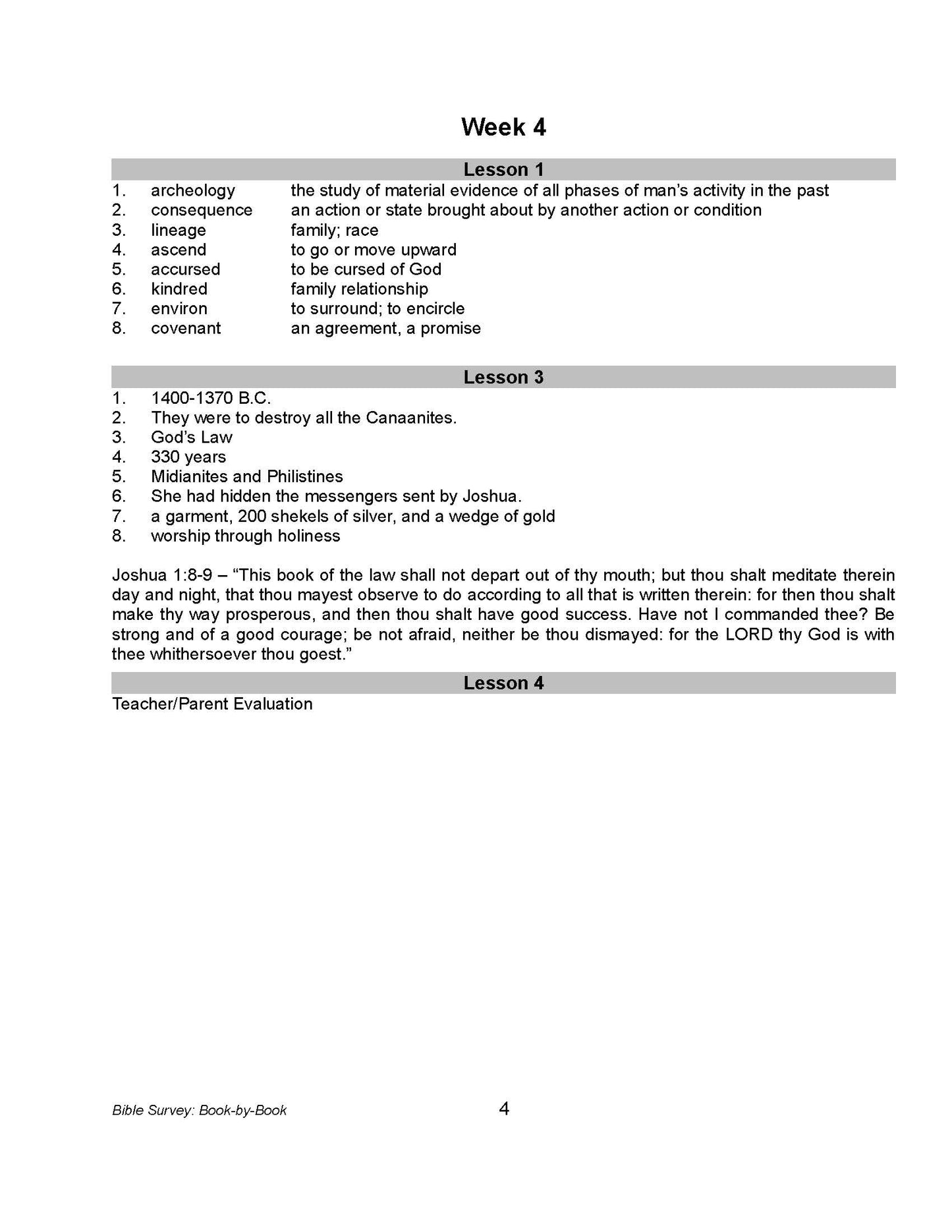 Bible Grade 06 - Bible Survey - Book by Book
