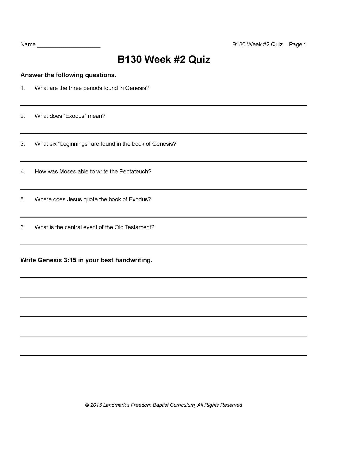 Bible Grade 06 - Bible Survey - Book by Book