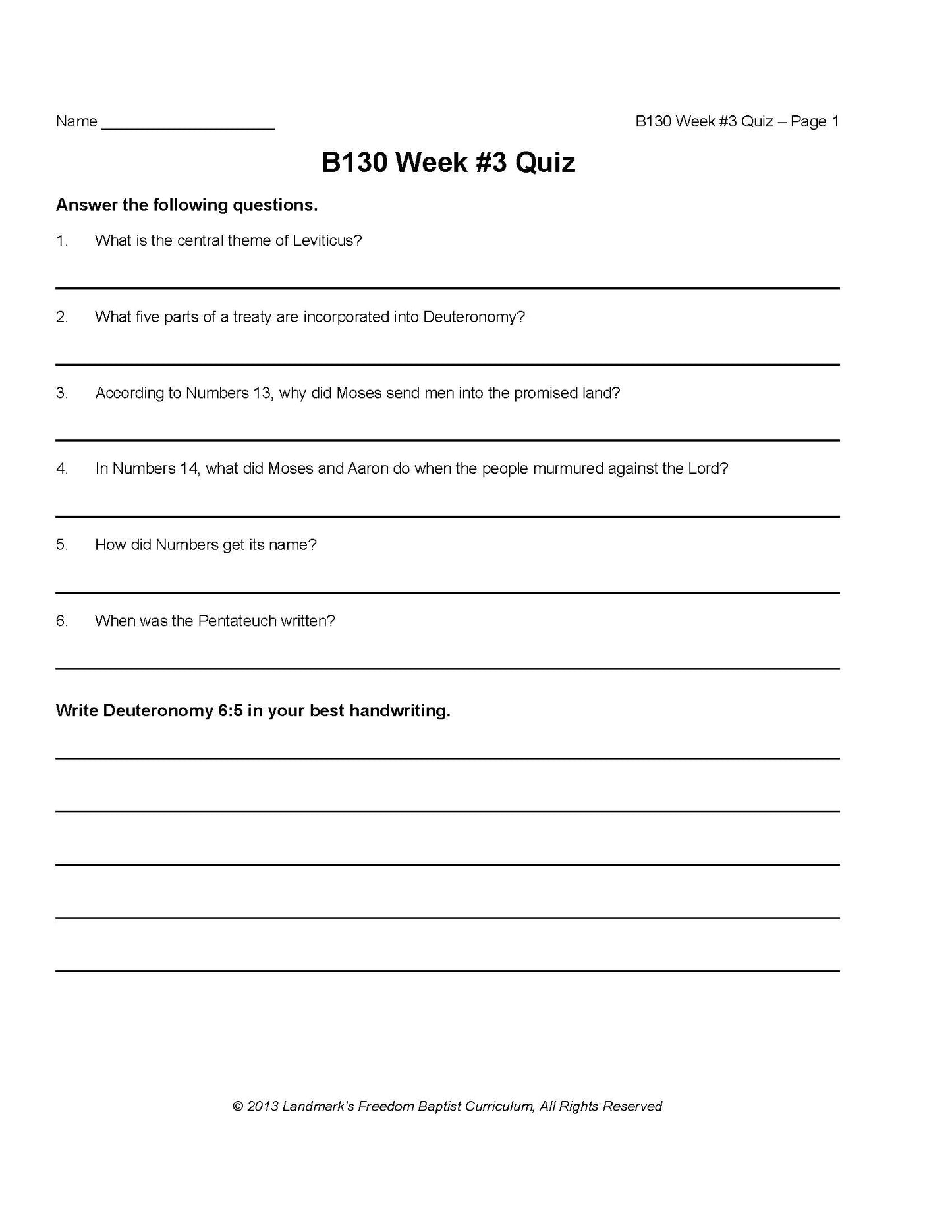 Bible Grade 06 - Bible Survey - Book by Book