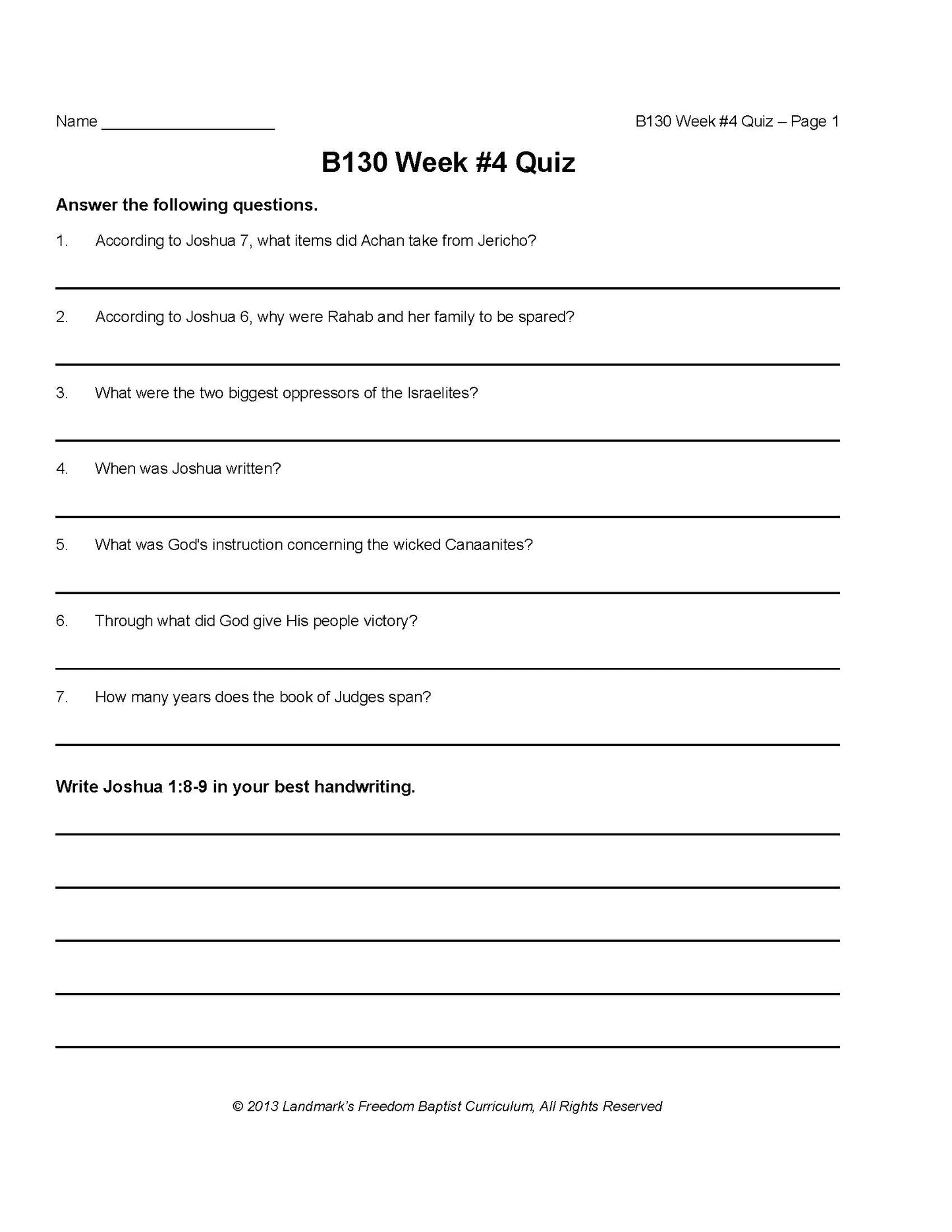 Bible Grade 06 - Bible Survey - Book by Book