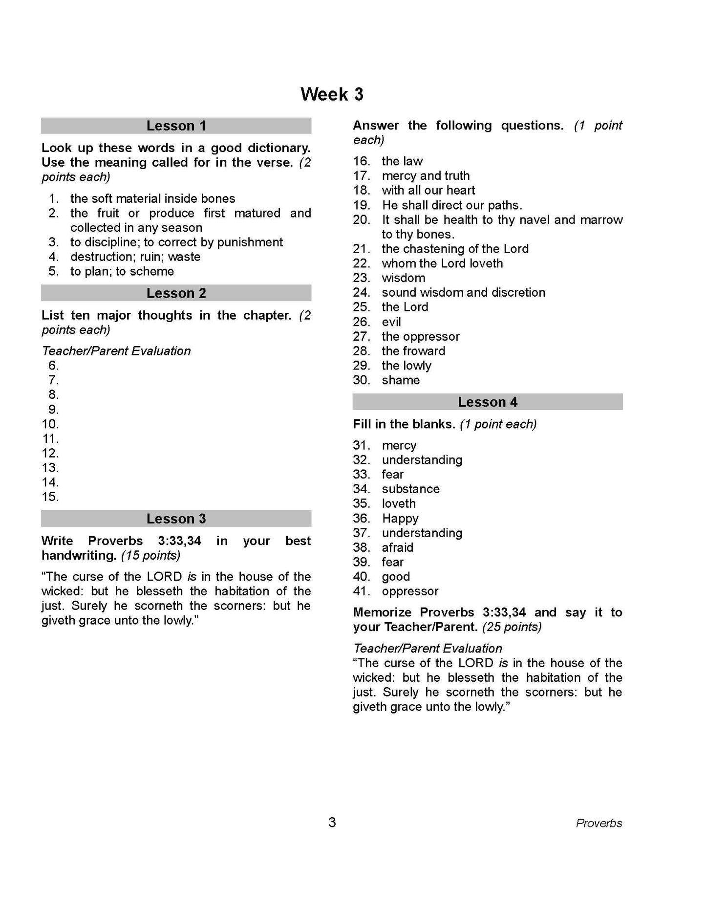 Bible Grade 07 - Book of Proverbs