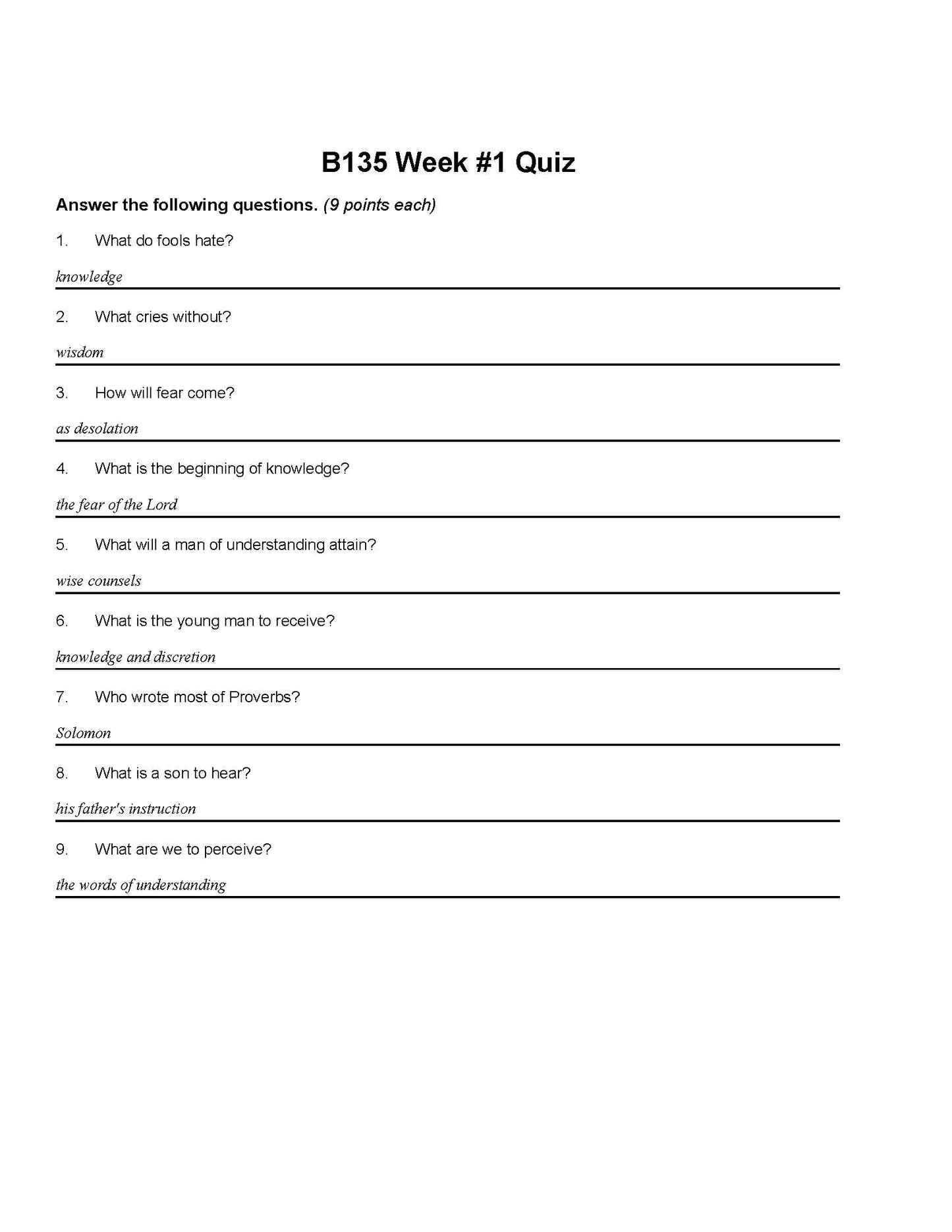 Bible Grade 07 - Book of Proverbs