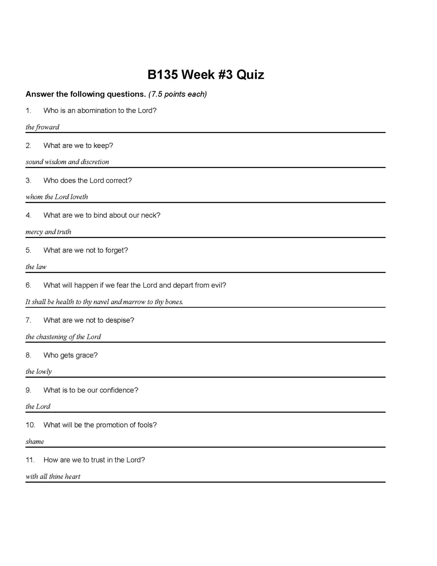 Bible Grade 07 - Book of Proverbs