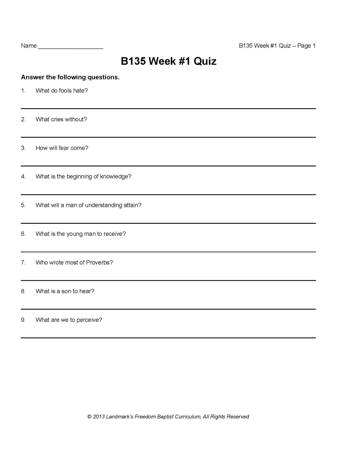 Bible Grade 07 - Book of Proverbs