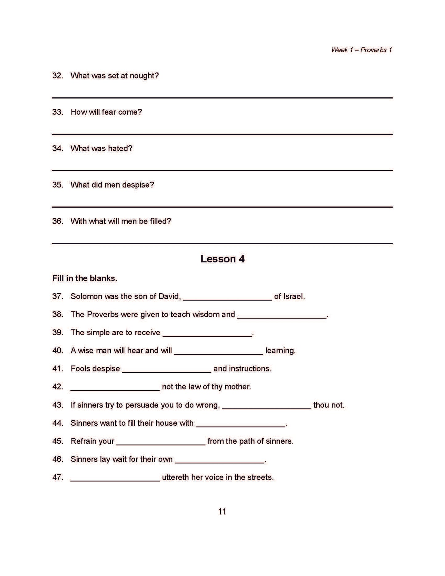Bible Grade 07 - Book of Proverbs