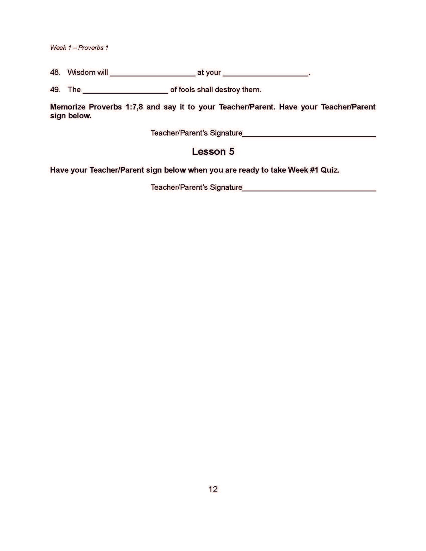 Bible Grade 07 - Book of Proverbs
