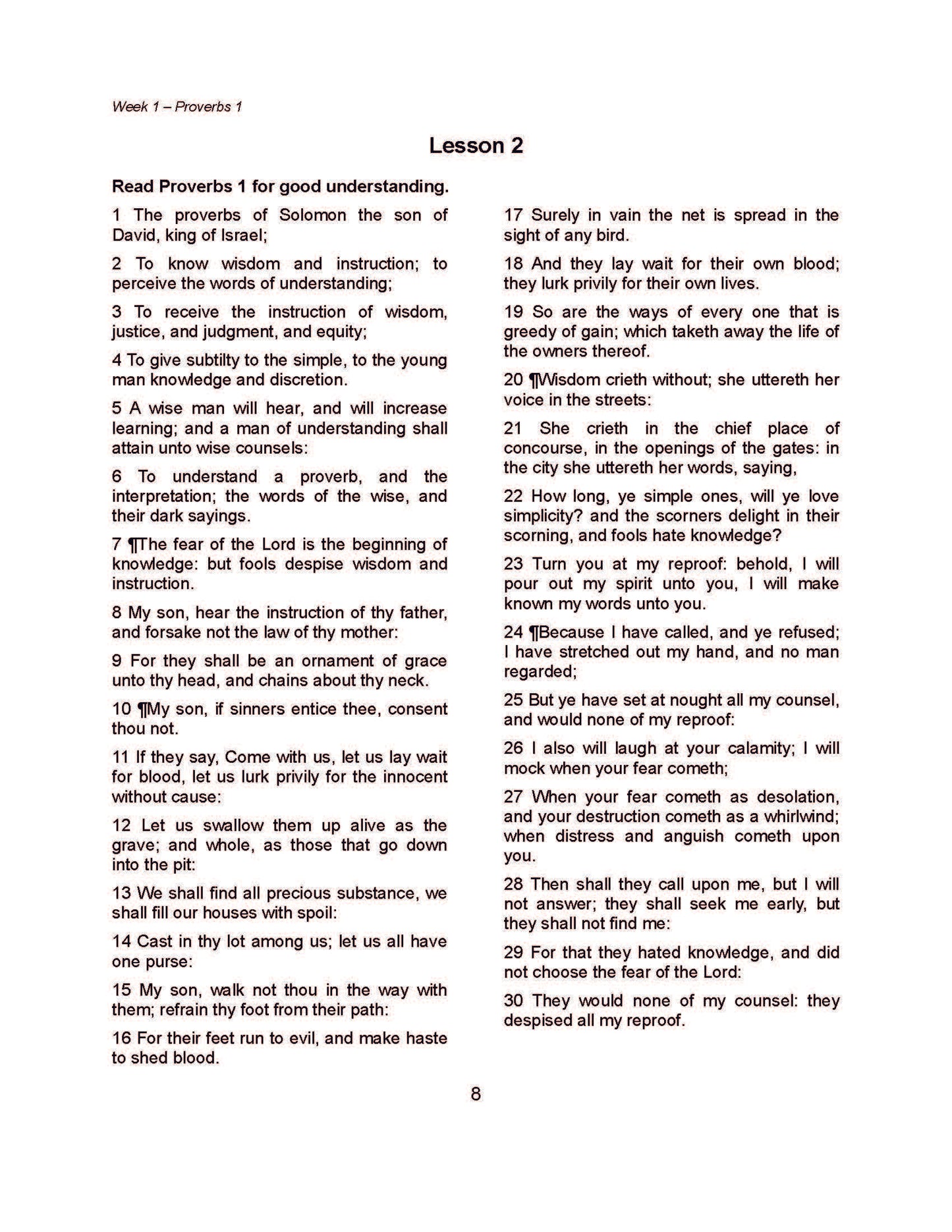 Bible Grade 07 - Book of Proverbs