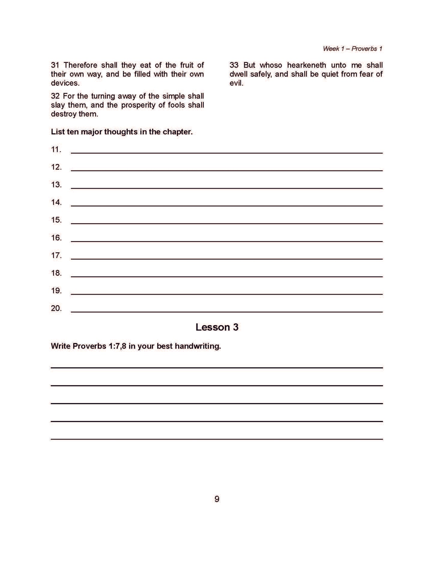 Bible Grade 07 - Book of Proverbs