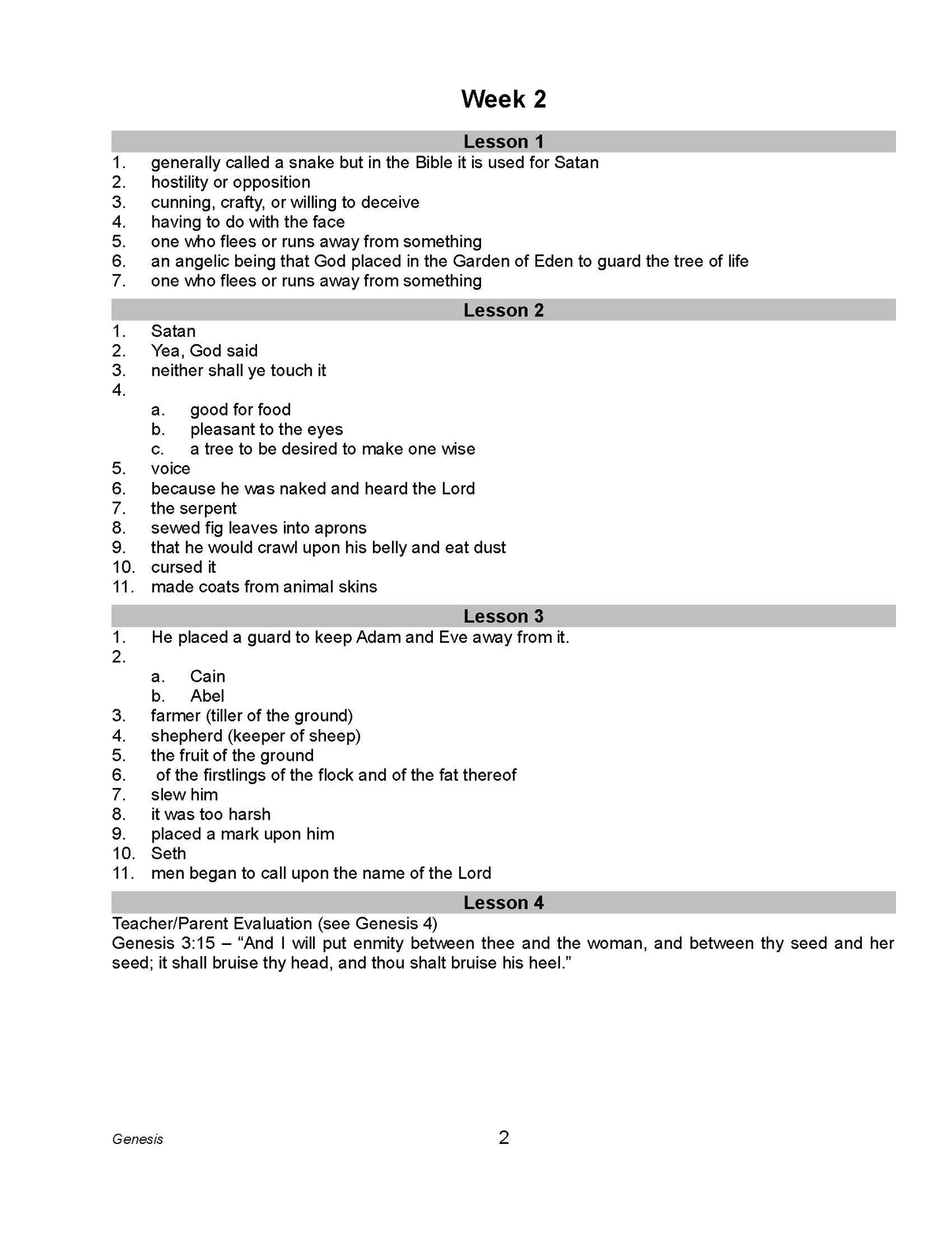 Bible Grade 08 - The Book of Genesis