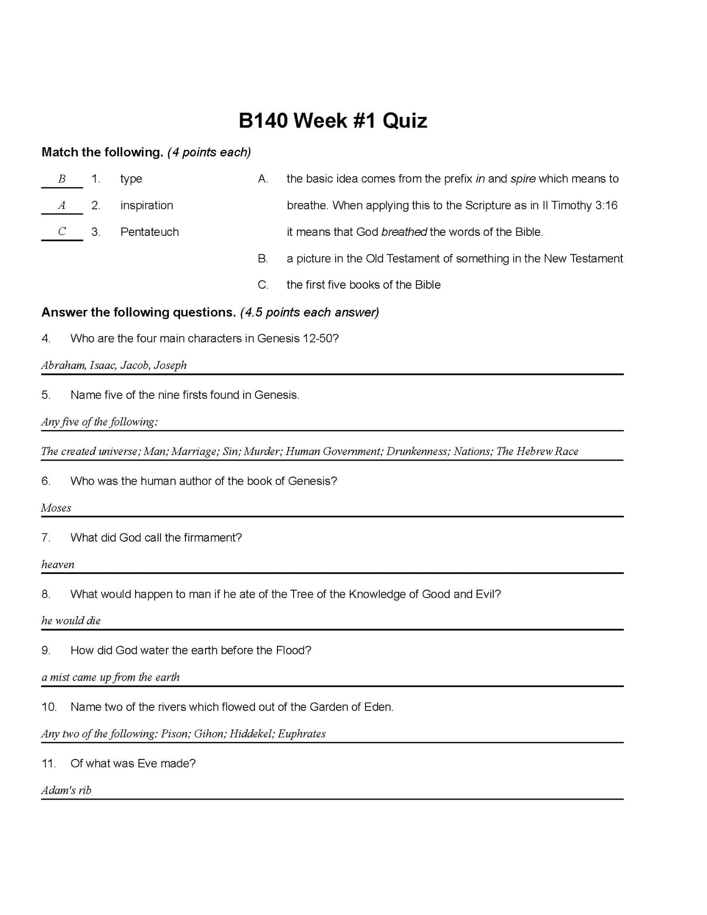 Bible Grade 08 - The Book of Genesis