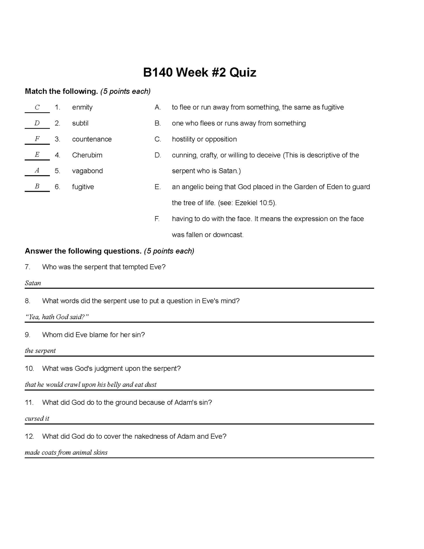 Bible Grade 08 - The Book of Genesis