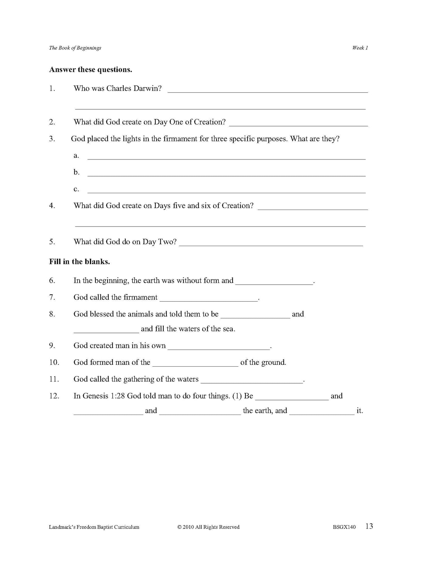 Bible Grade 08 - The Book of Genesis