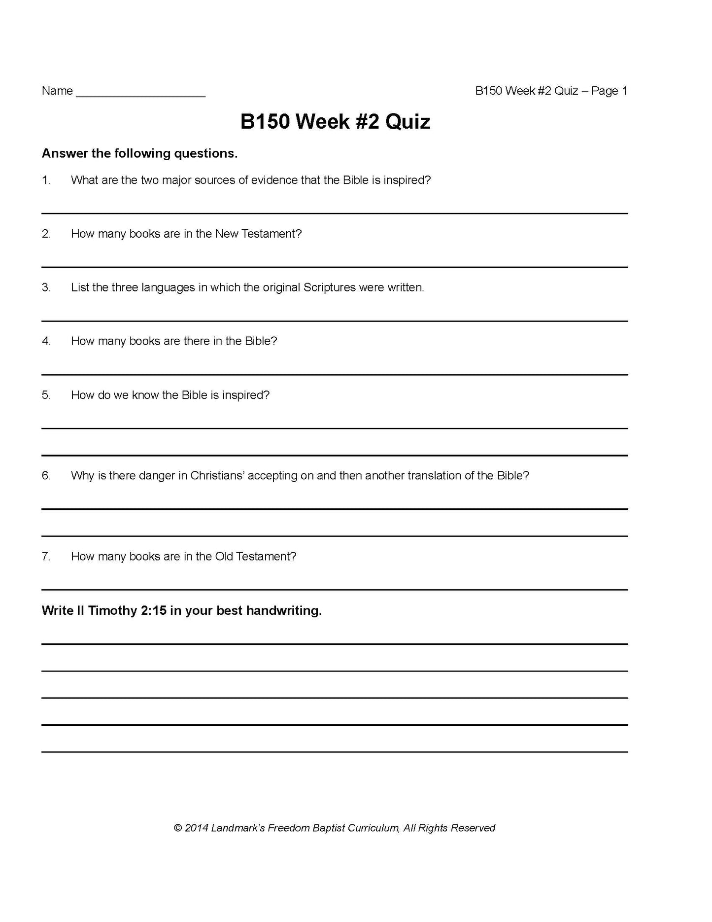 Bible Grade 10 - Bible Doctrines