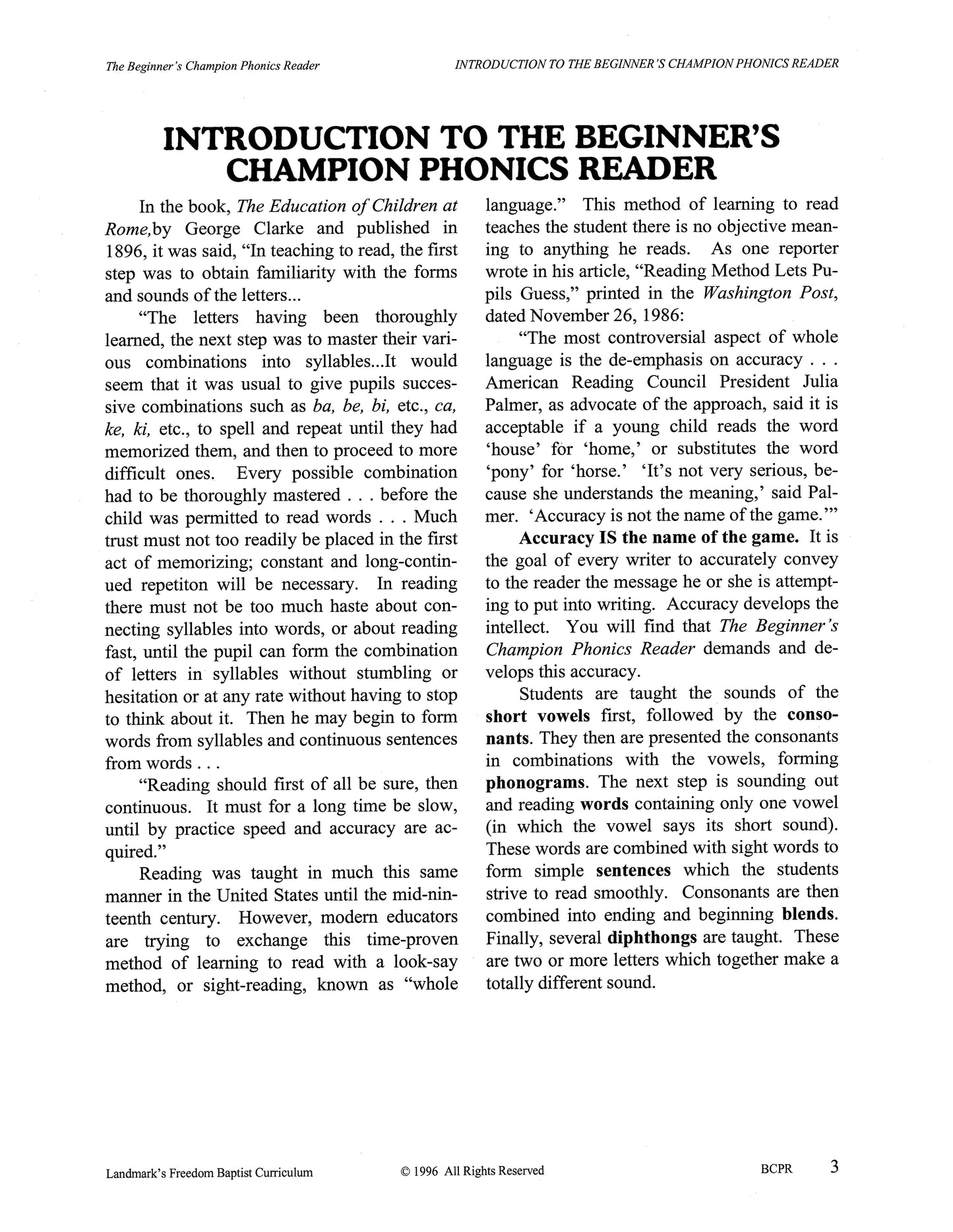 Beginner's Champion Phonics Reader