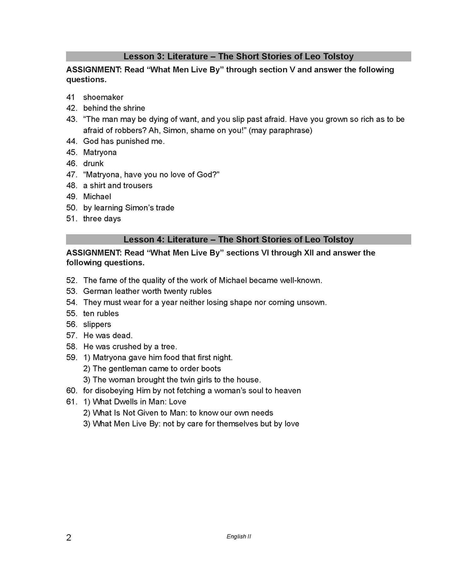 English Grade 10 - English Grammar and Composition II