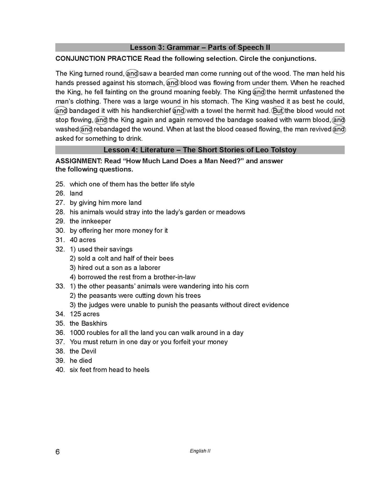 English Grade 10 - English Grammar and Composition II