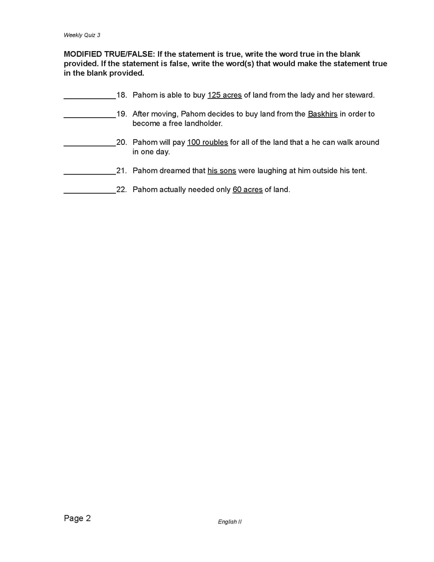 English Grade 10 - English Grammar and Composition II