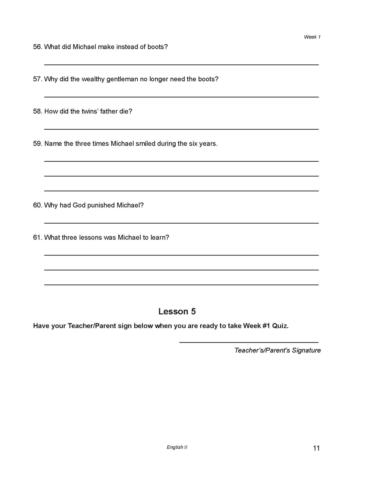 English Grade 10 - English Grammar and Composition II