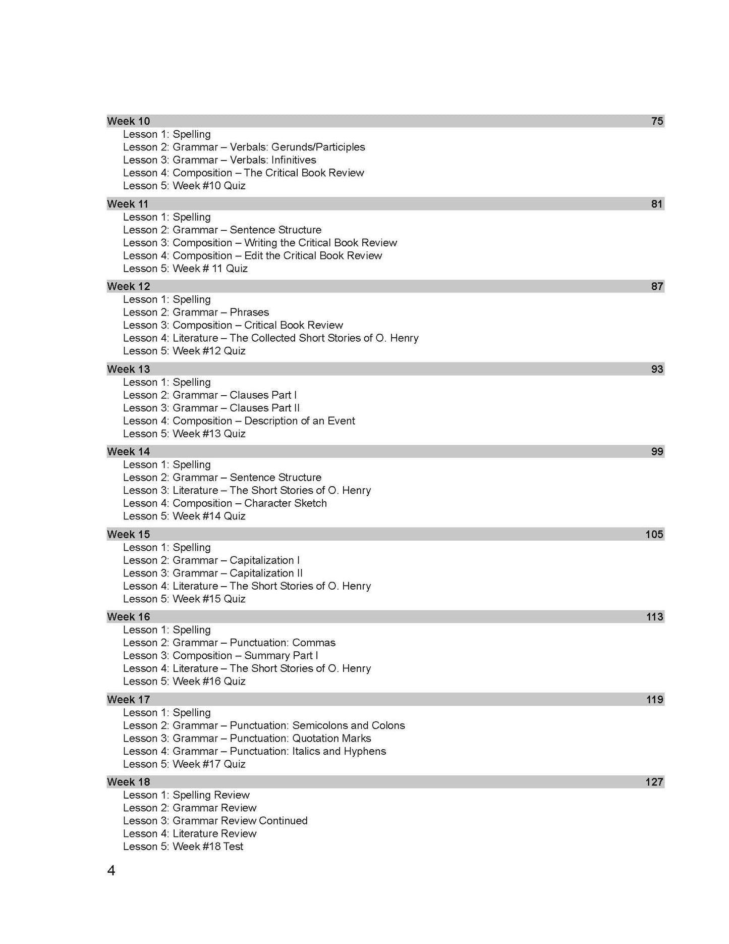 English Grade 10 - English Grammar and Composition II
