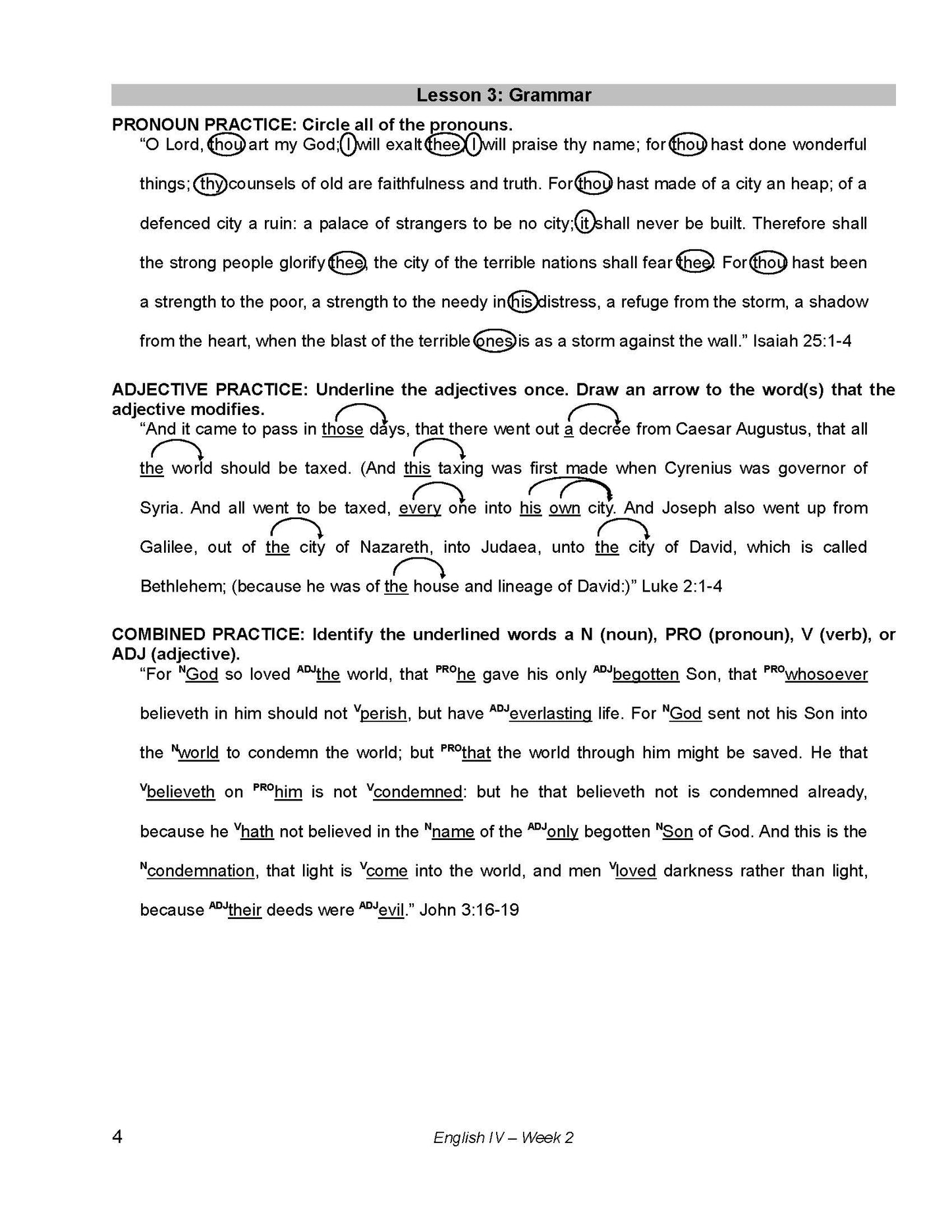 English Grade 12 - English Grammar and Composition IV