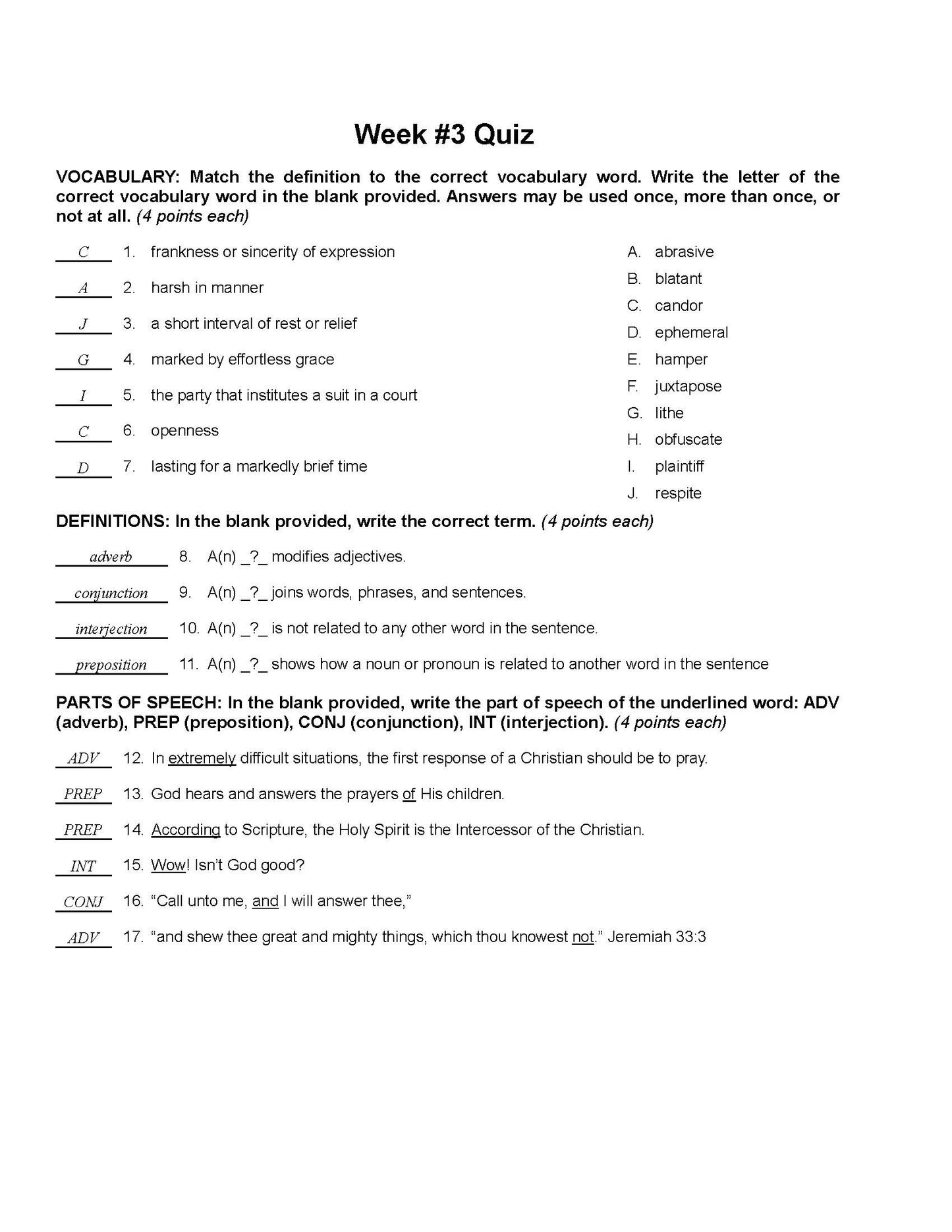 English Grade 12 - English Grammar and Composition IV