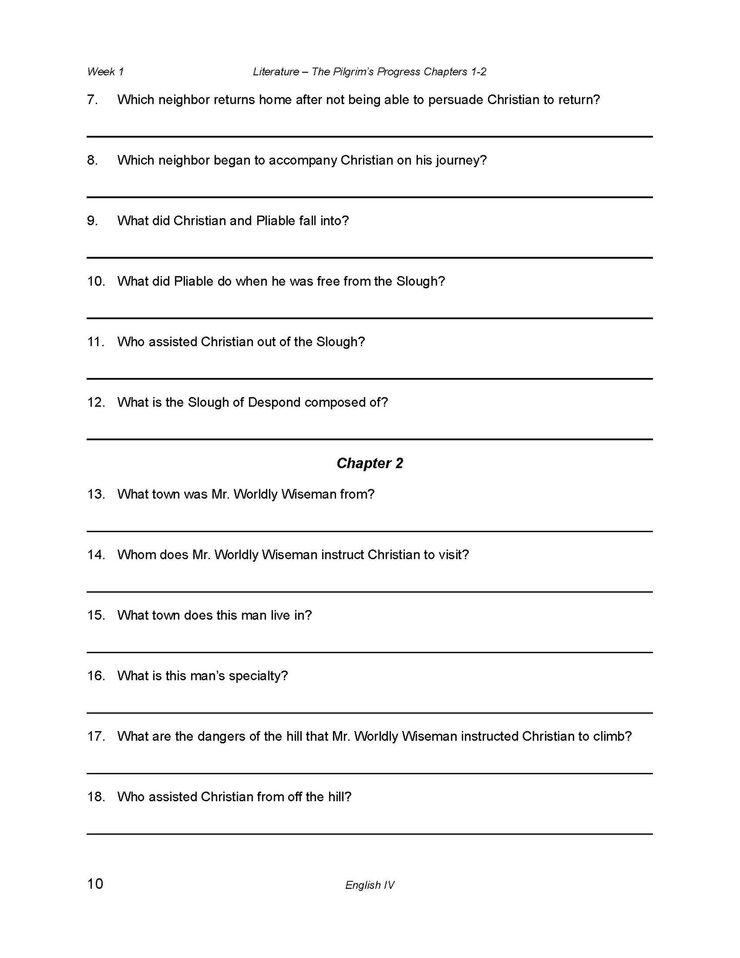 English Grade 12 - English Grammar and Composition IV