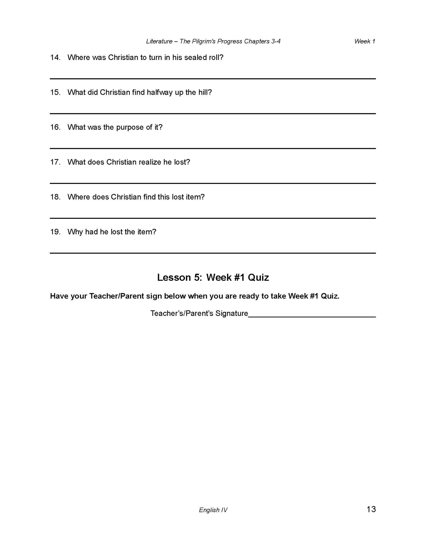 English Grade 12 - English Grammar and Composition IV