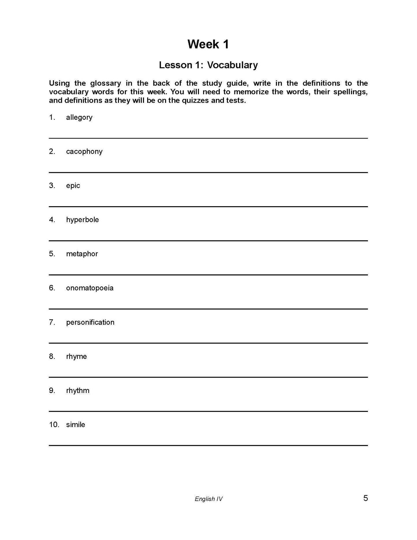 English Grade 12 - English Grammar and Composition IV
