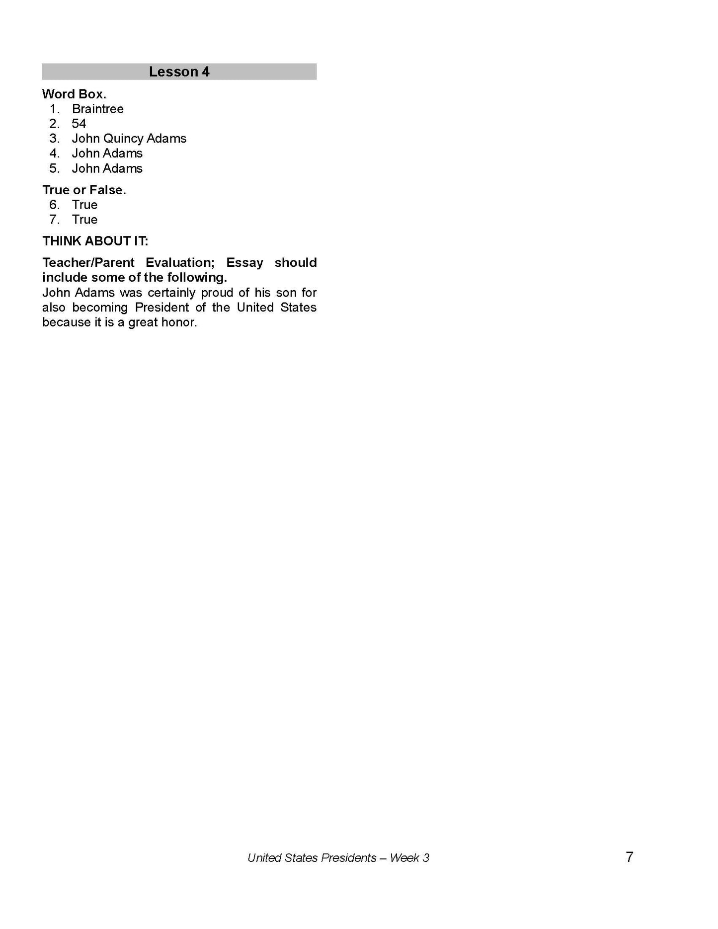History Grade 02 - The U.S. Presidents