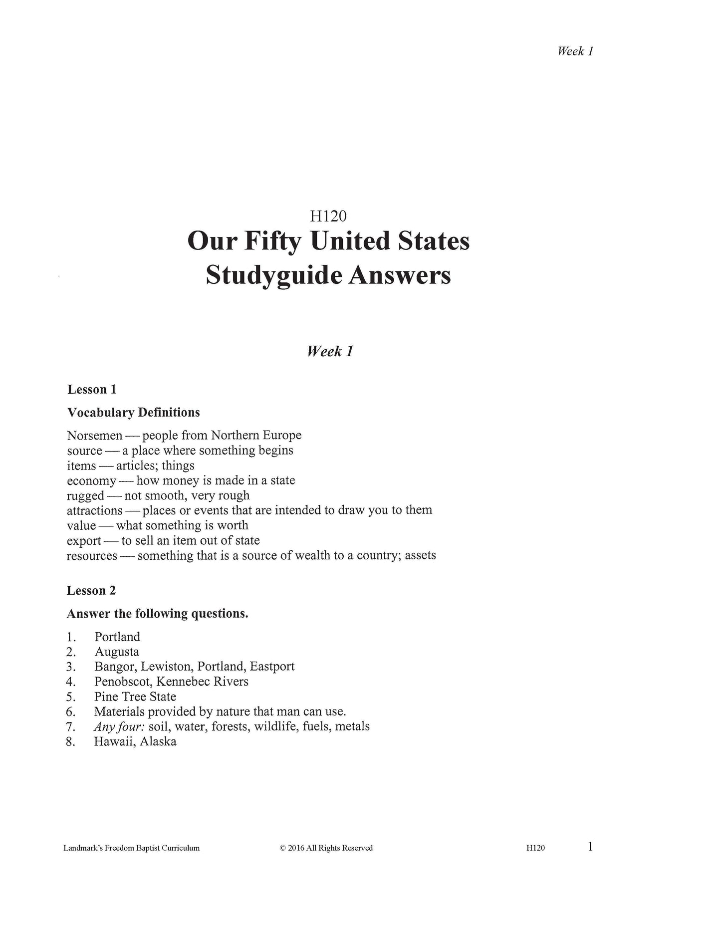 History Grade 04 - Our Fifty United States