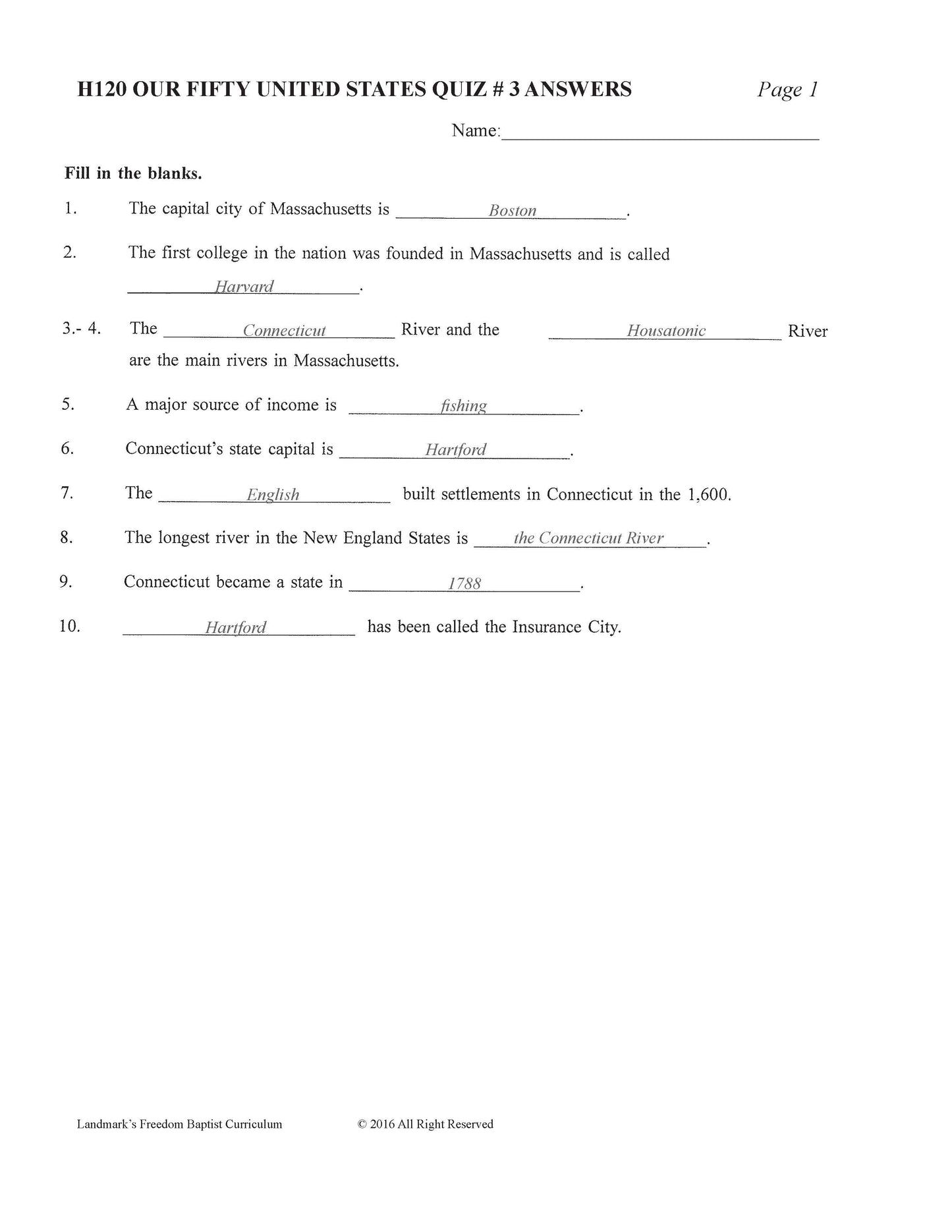 History Grade 04 - Our Fifty United States