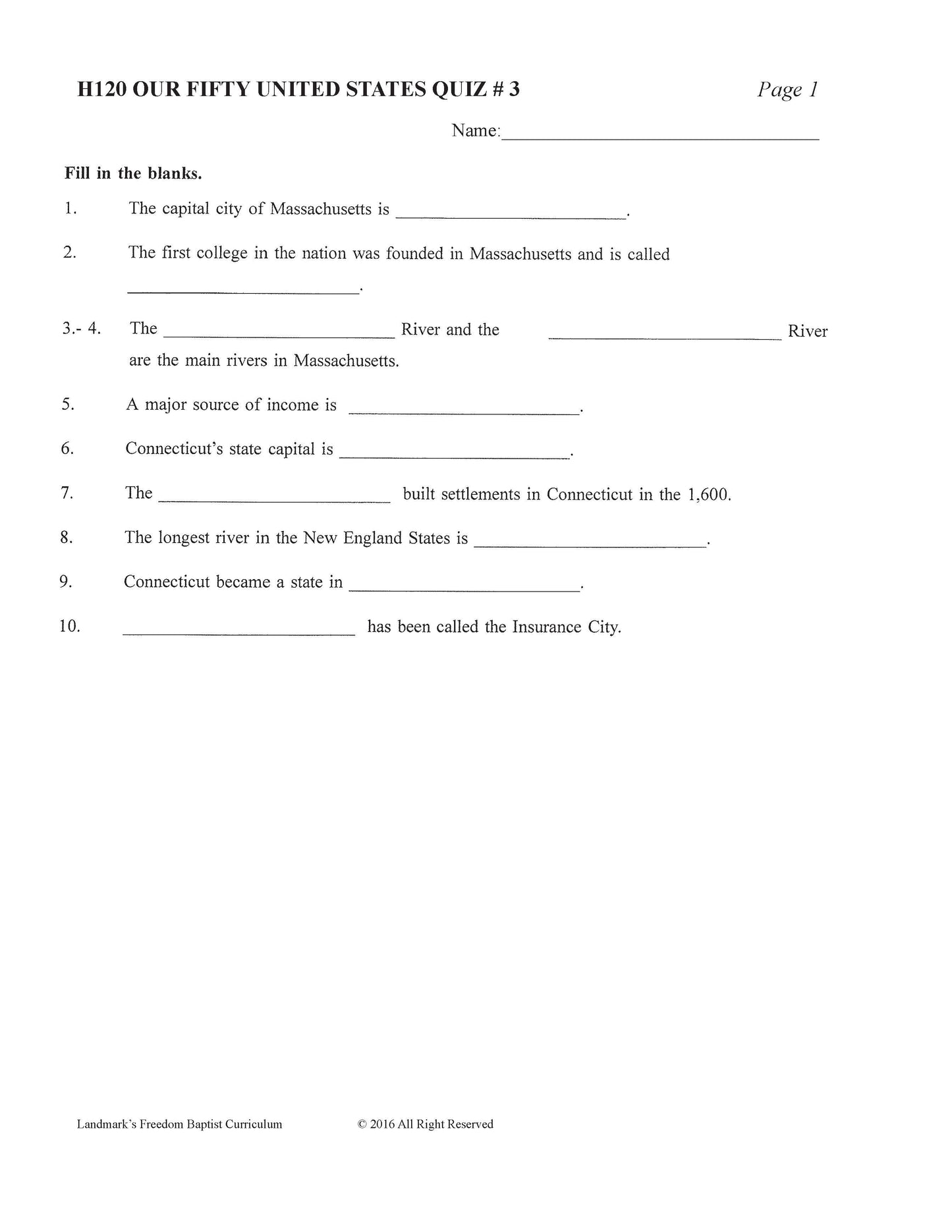 History Grade 04 - Our Fifty United States