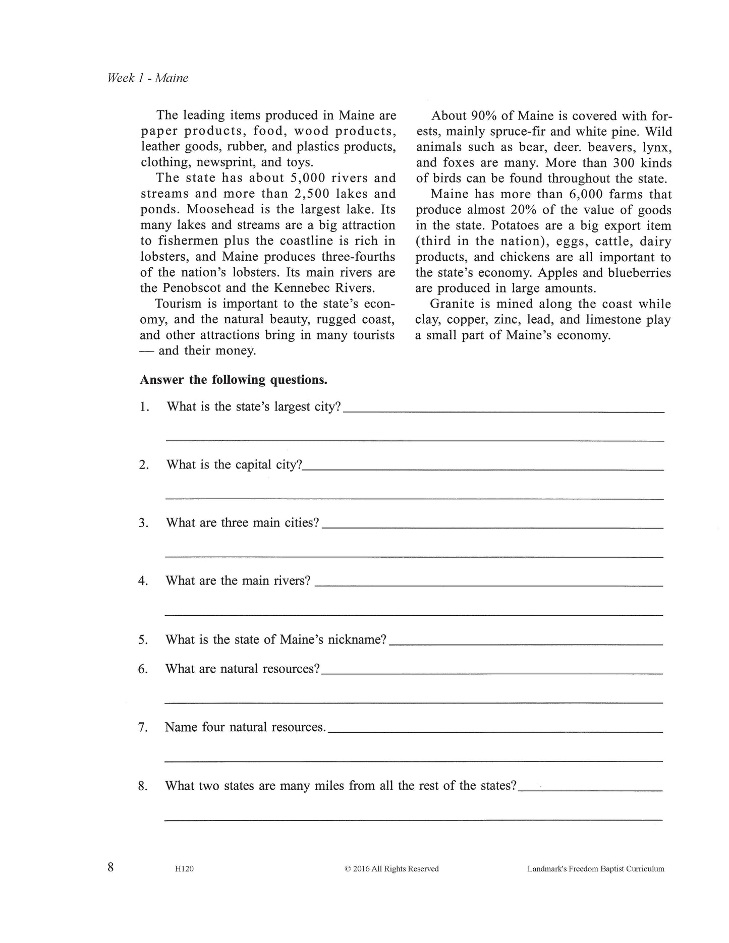 History Grade 04 - Our Fifty United States