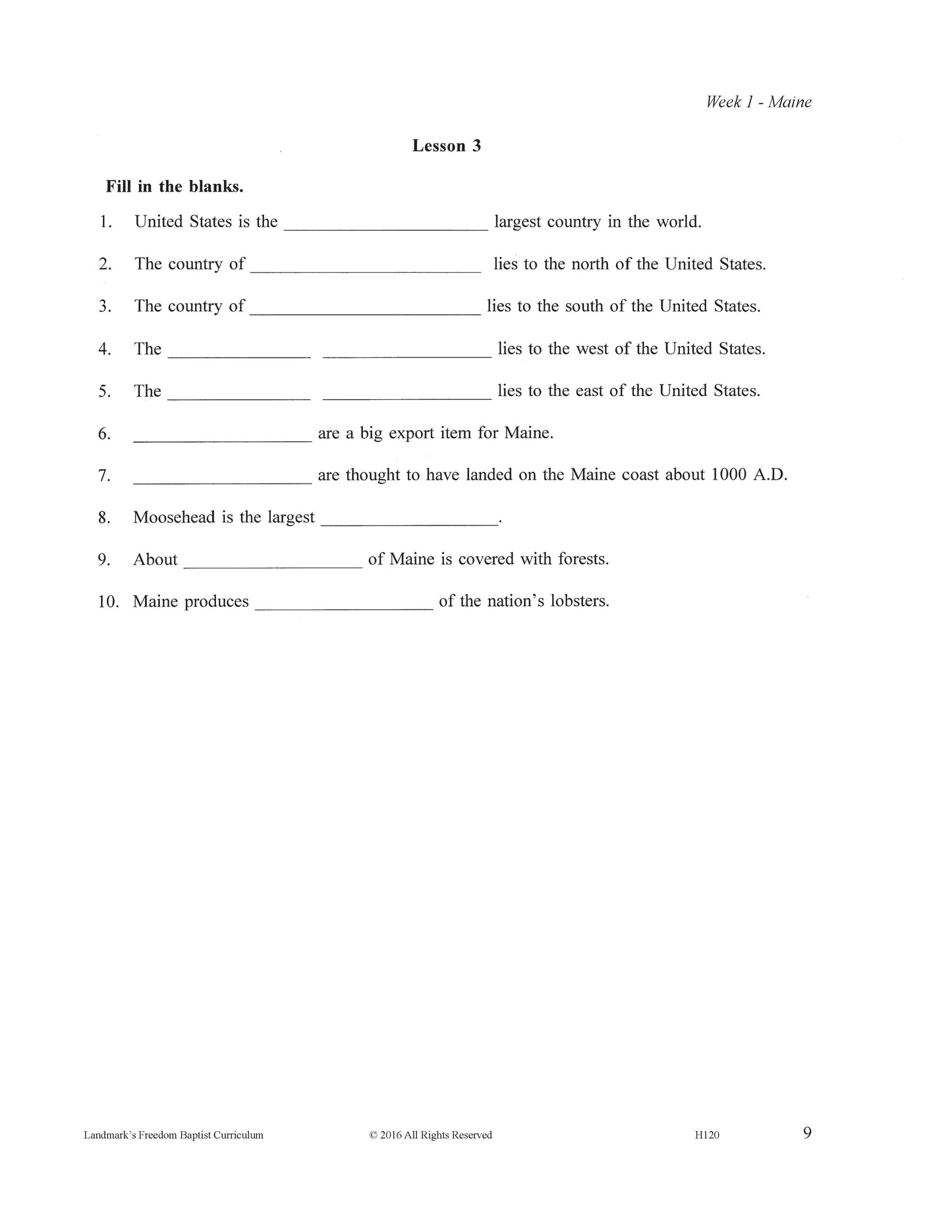 History Grade 04 - Our Fifty United States