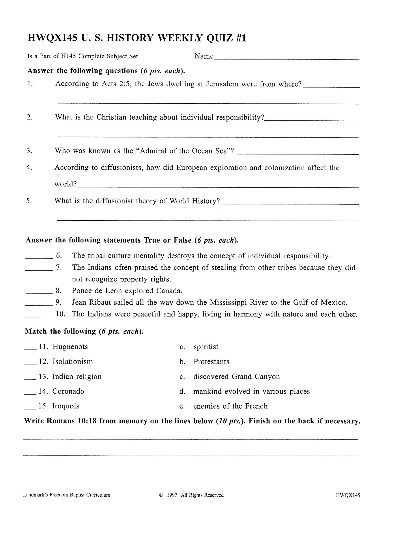 History Grade 09 - U.S. History